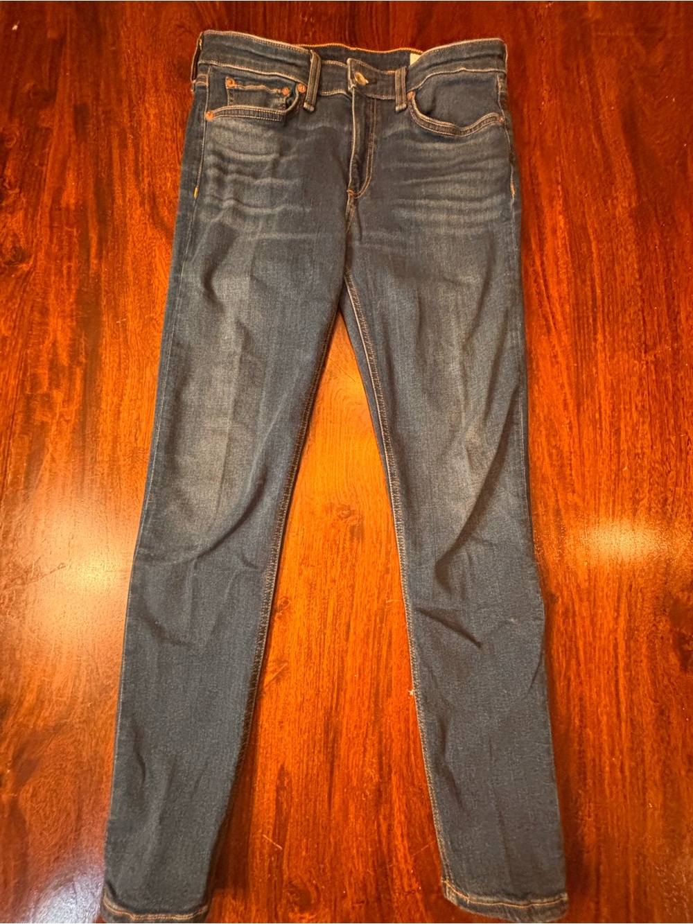 rag & bone Stevie Mid-Rise Ankle Skinny Jeans Blue Medium Wash Stretch Pockets